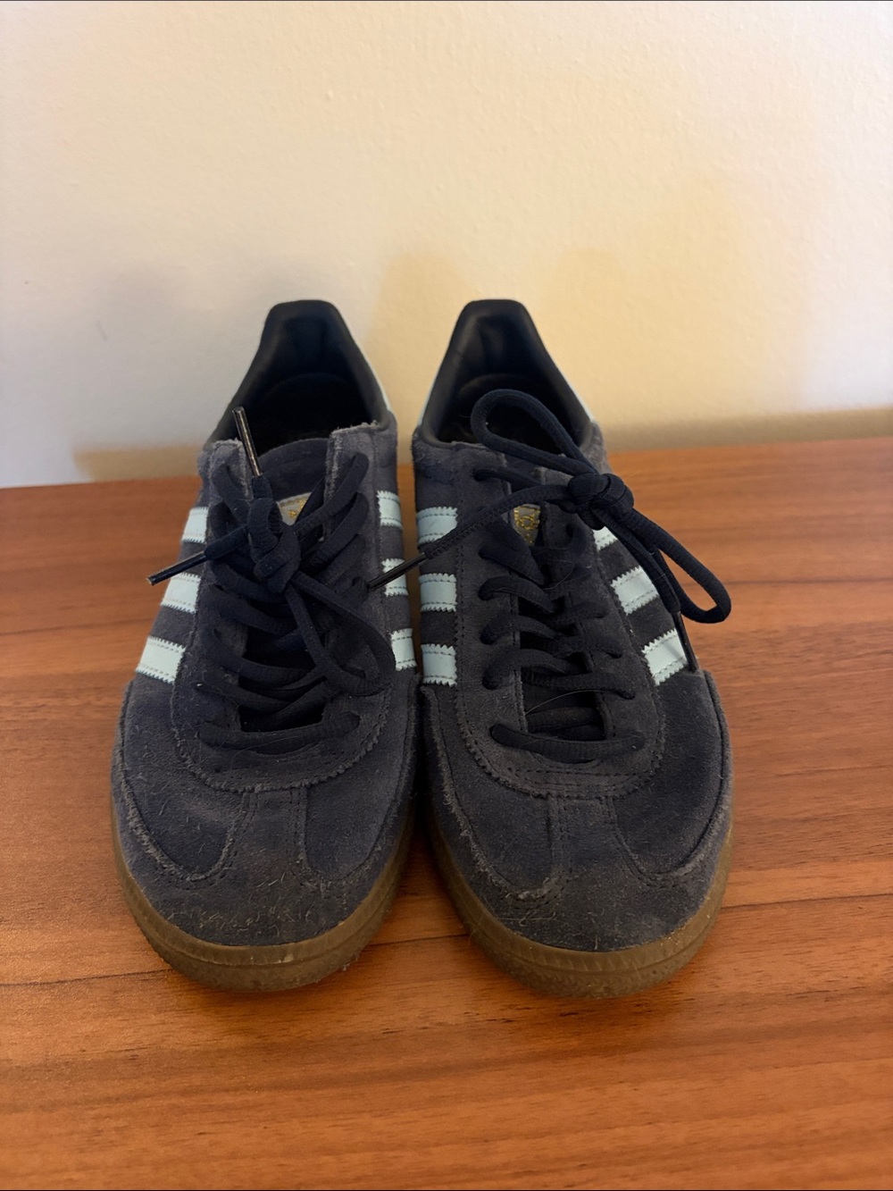 adidas Spezial Navy Suede Sneakers with Light Blue Stripes